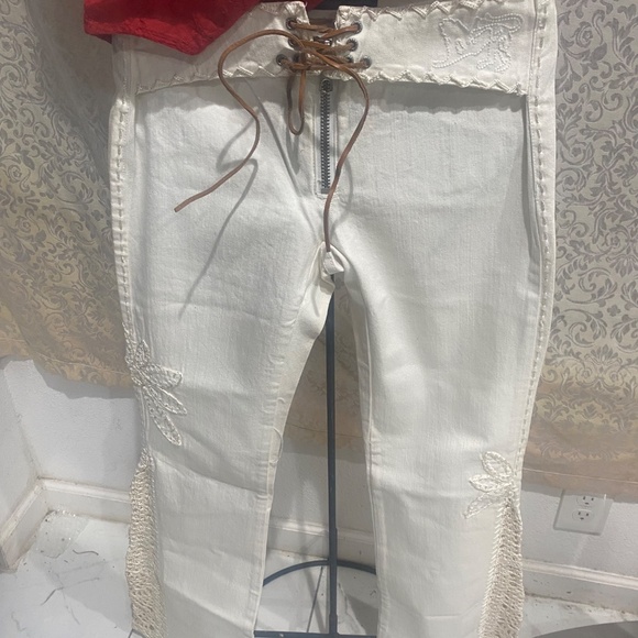 Parasuco Vintage Hand Stitched Embellished Denim Sz 27 - Picture 3 of 14